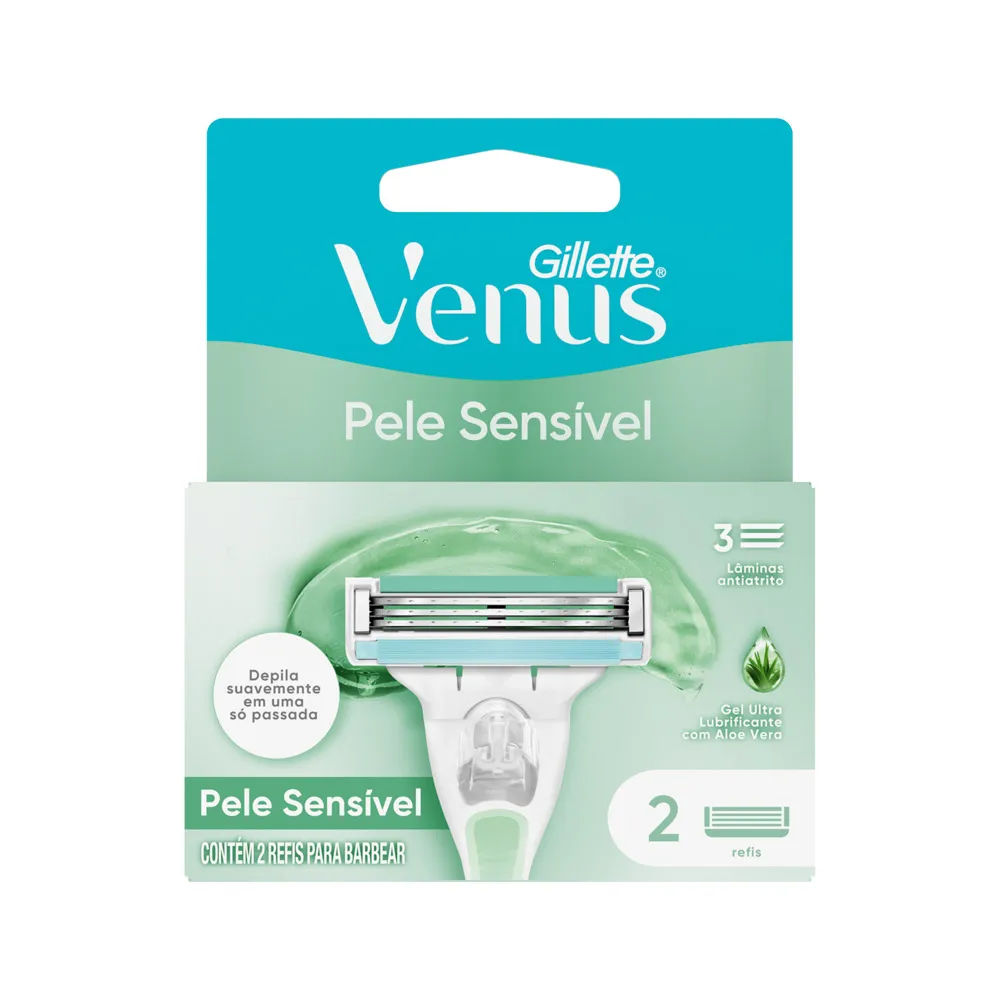 Carga para Aparelho depilatório  Gillette Venus Pele Sensível 2 Unidades