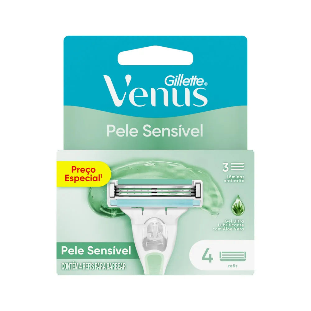 Refil de Lâmina Gillette Venus Pele Sensível 4 Unidades