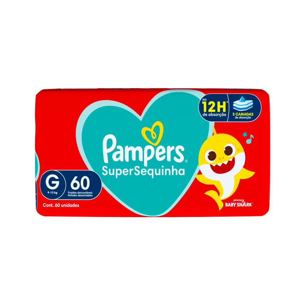 Fralda Pampers Supersequinha Tamanho G 60 Unidades