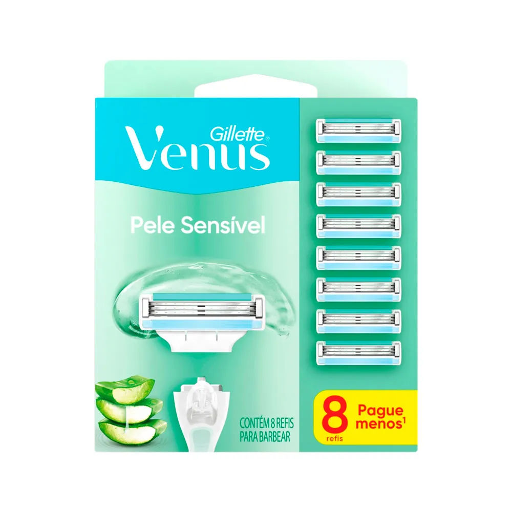 Lamina Gillette Venus Pele Sensivel Com 8 Unidades