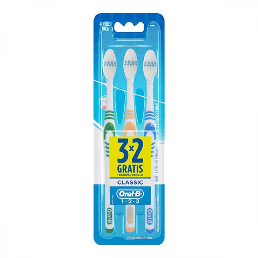 Escova Dental Oral-B 3 Clean Macia Classic 3 Unidades