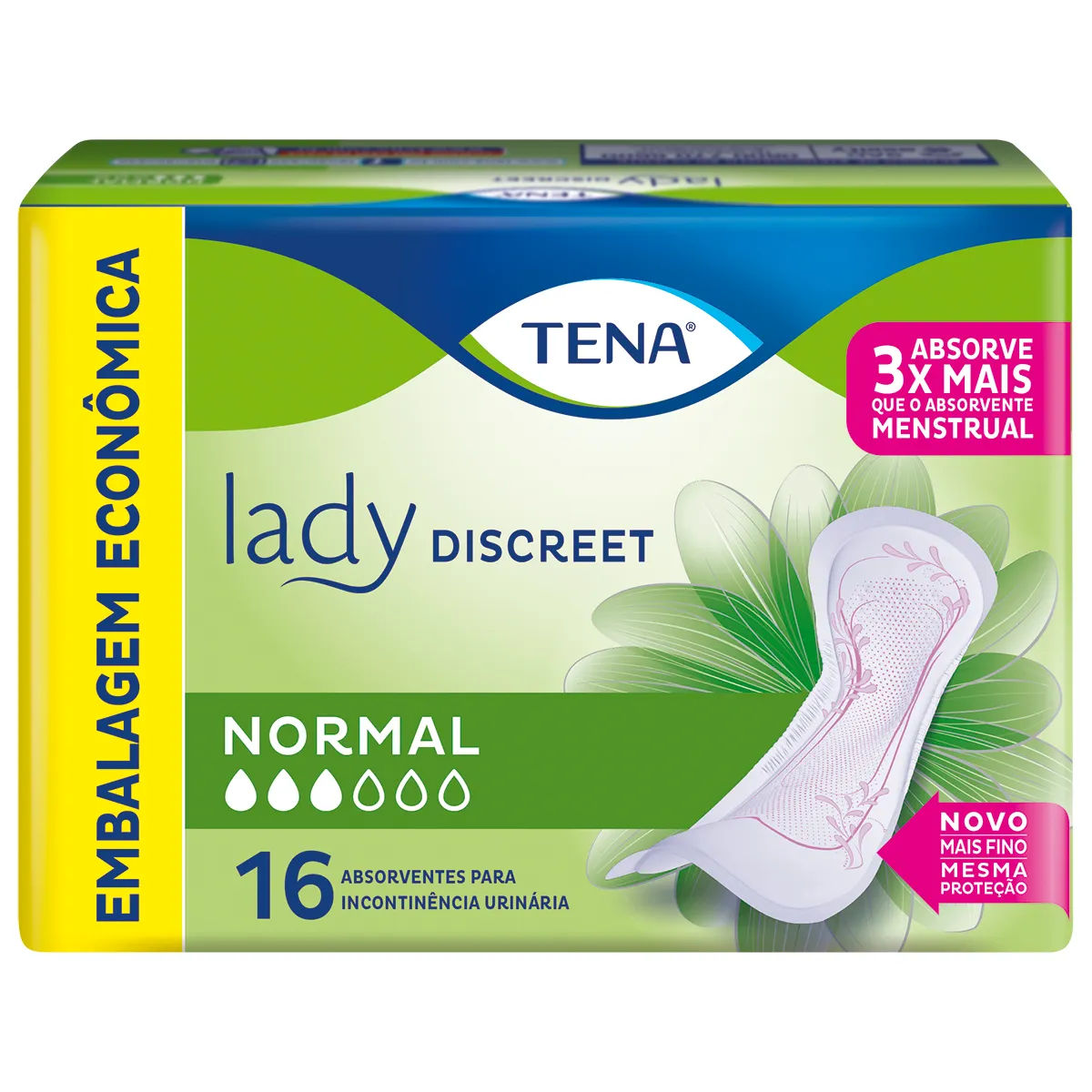 Absorvente para Incontinência Urinária Tena Lady Discreet Normal 16 Unidades