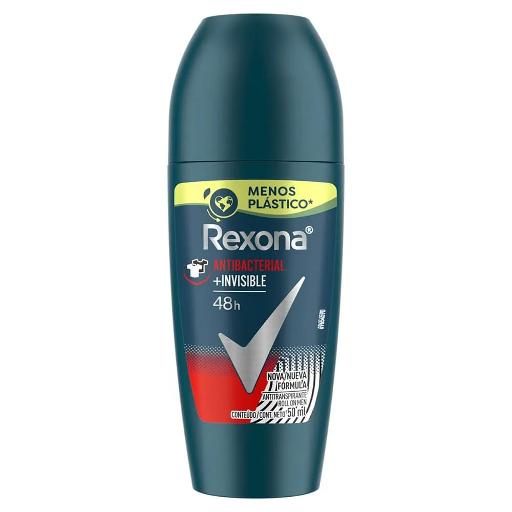Desodorante Antitranspirante Roll-on Rexona Men Antibac + Invisible 50ml
