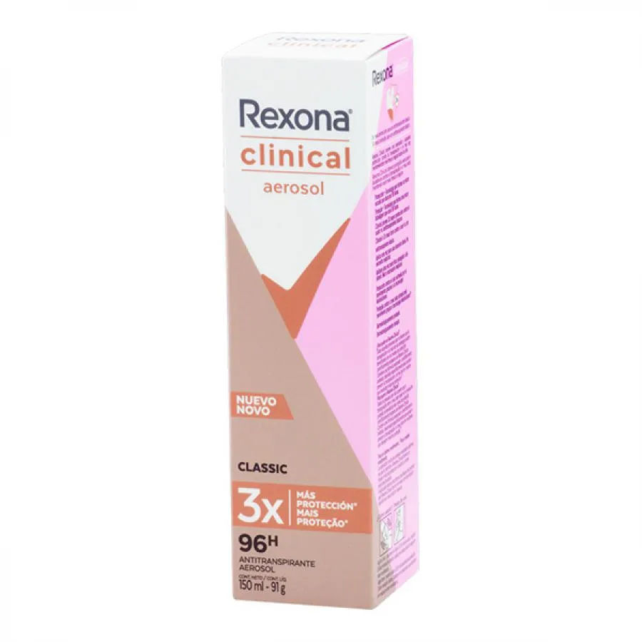 Desodorante Antitranspirante Aerossol Rexona Clinical Classic 150ml