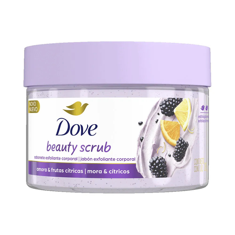 Sabonete Esfoliante Dove Beauty Scrub Amora e Frutas Cítricas 280g