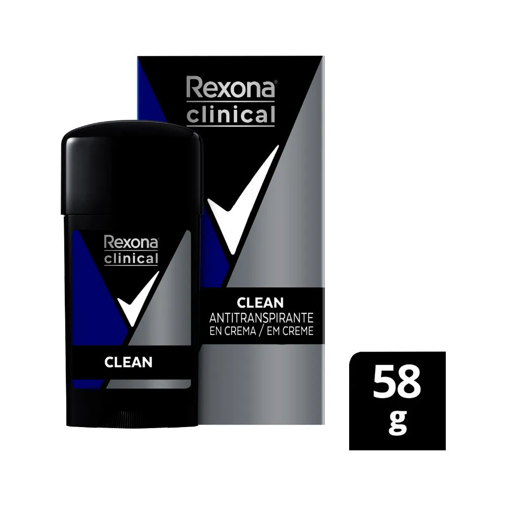 Desodorante Antitranspirante Creme Rexona Clinical Clean Men 96h 58g