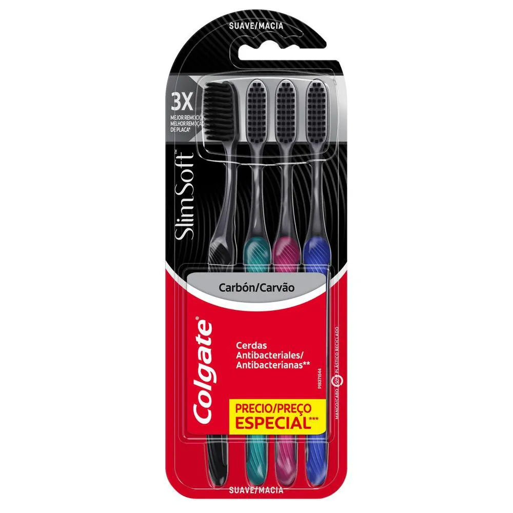 Escova Dental Colgate Slim Soft Black 4 Unidades