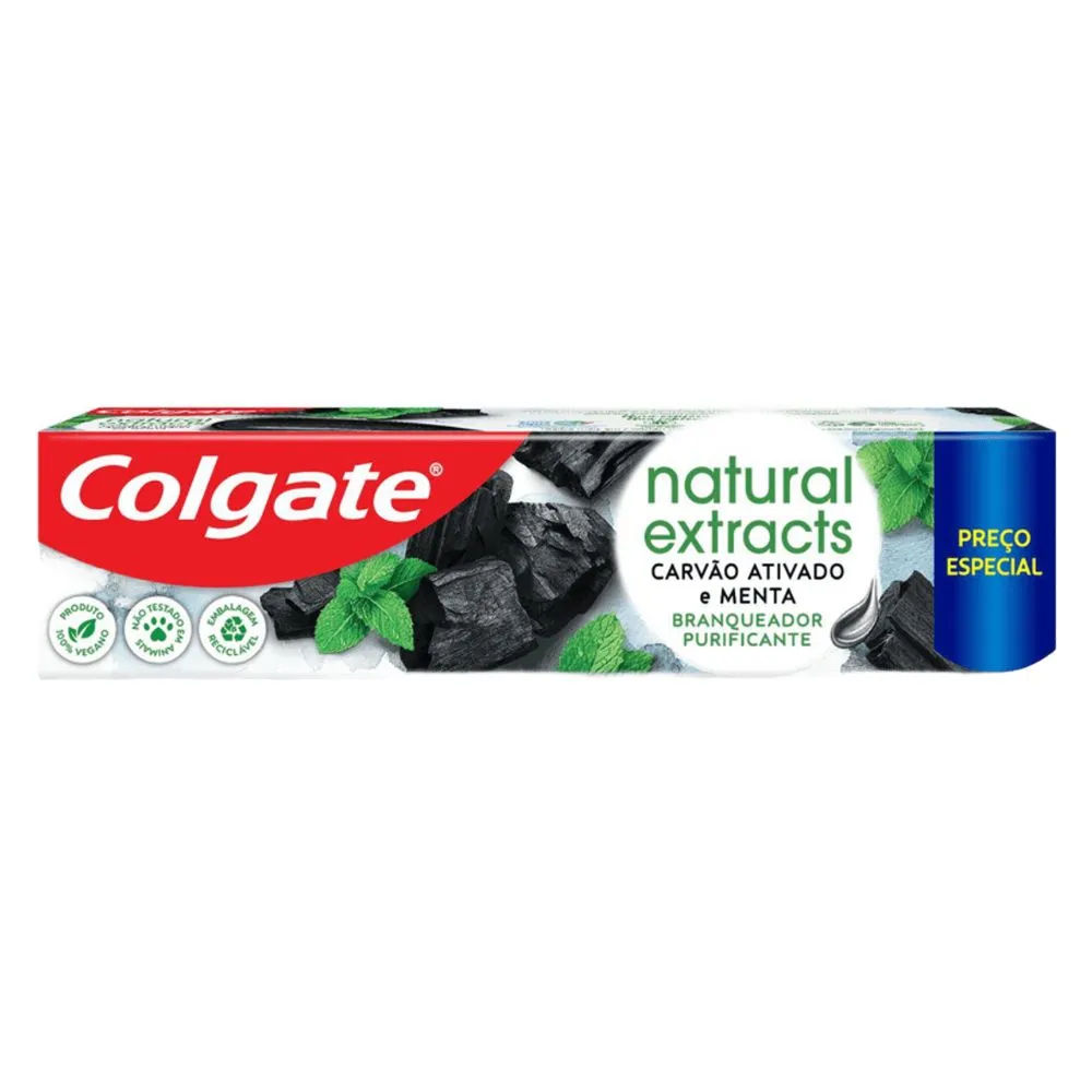 Creme Dental Colgate Natural Extracts Carvão Ativado e Menta 140g