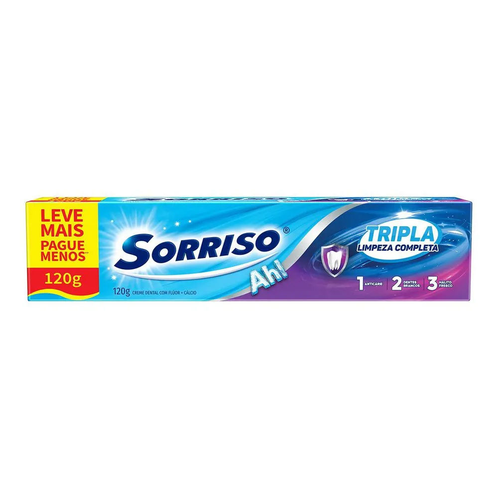 Creme Dental Sorriso Tripla Limpeza Completa 120g