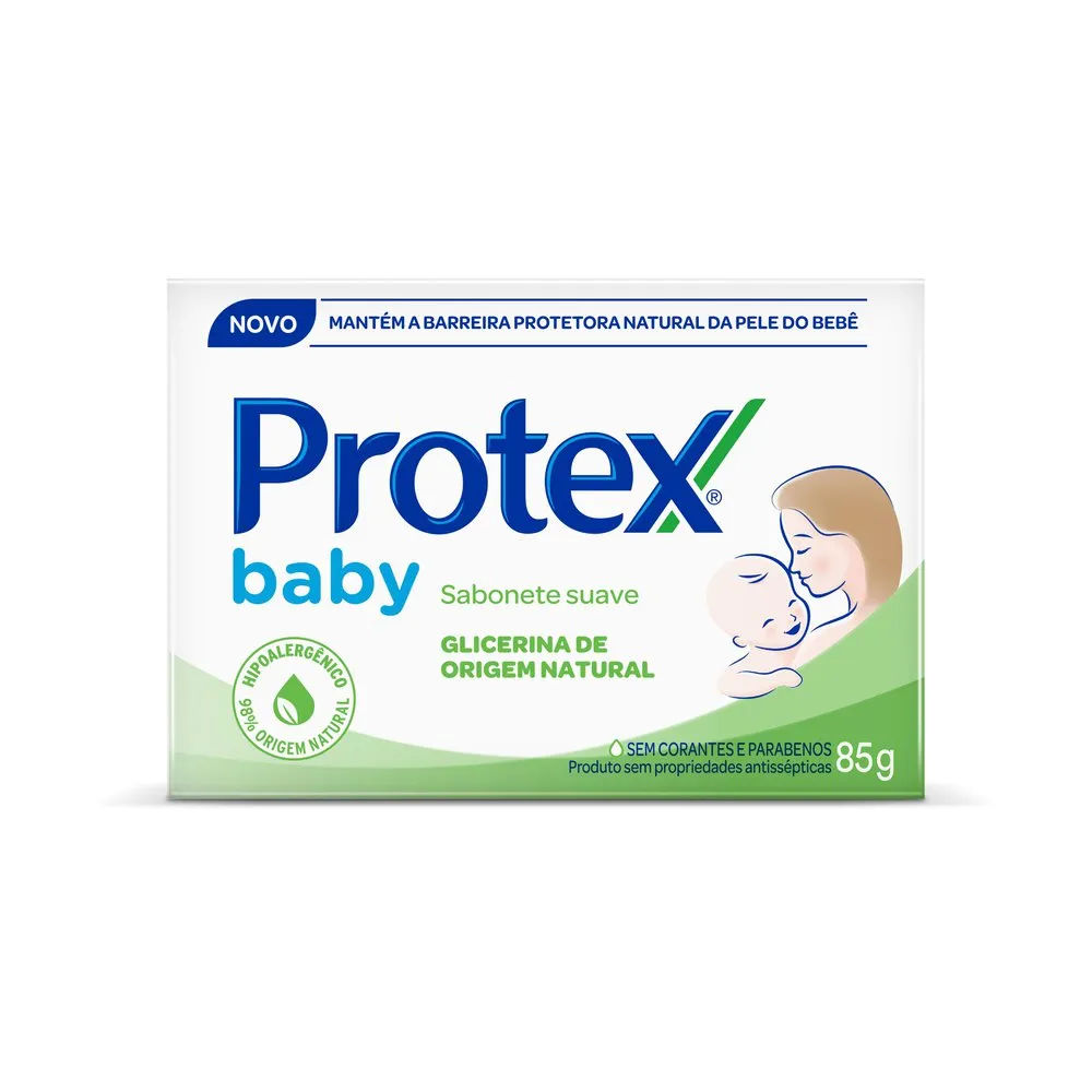Sabonete Em Barra Para Bebê Protex Baby Glicerina Natural 85g