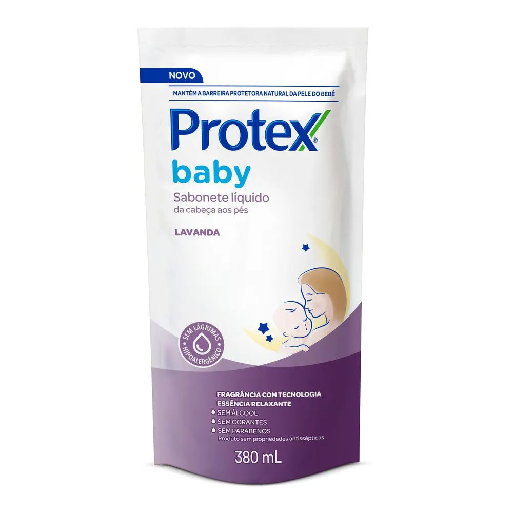 Sabonete Líquido Para Bebês Protex Baby Lavanda 380ml Refil