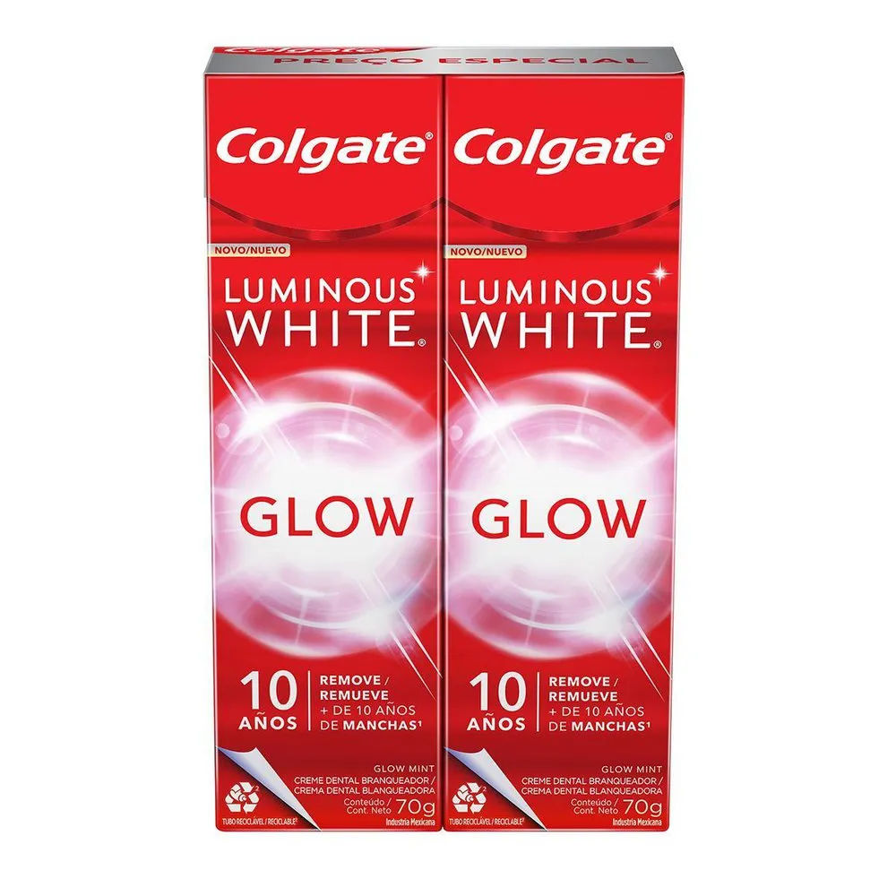Creme Dental Para Clareamento Colgate Luminous White Glow 70g 2 un