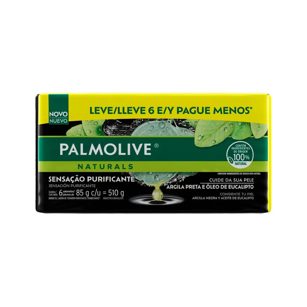 Sabonete Palmolive Naturals Argila e Eucalipto 85g 6 Unidades