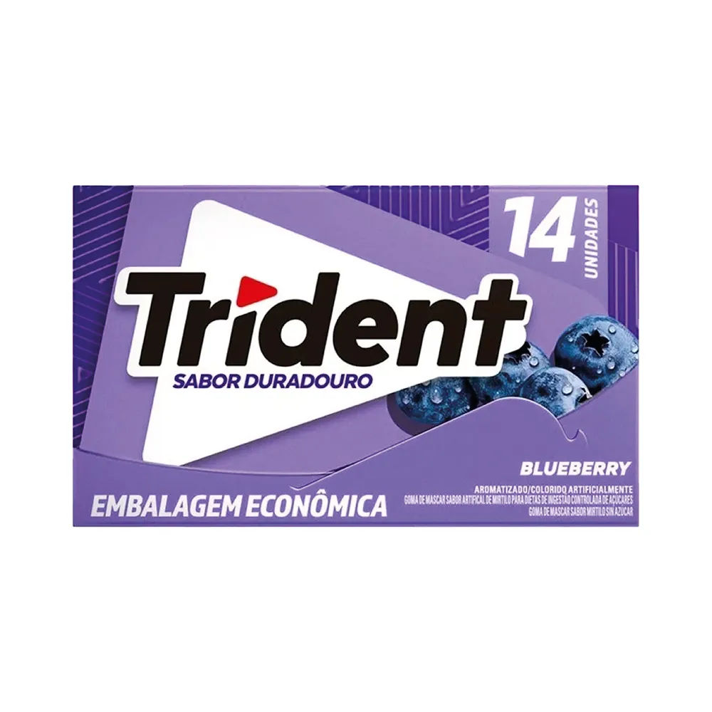 Chiclete Trident Blueberry 25,2g Embalagem Econômica 14 Unidades