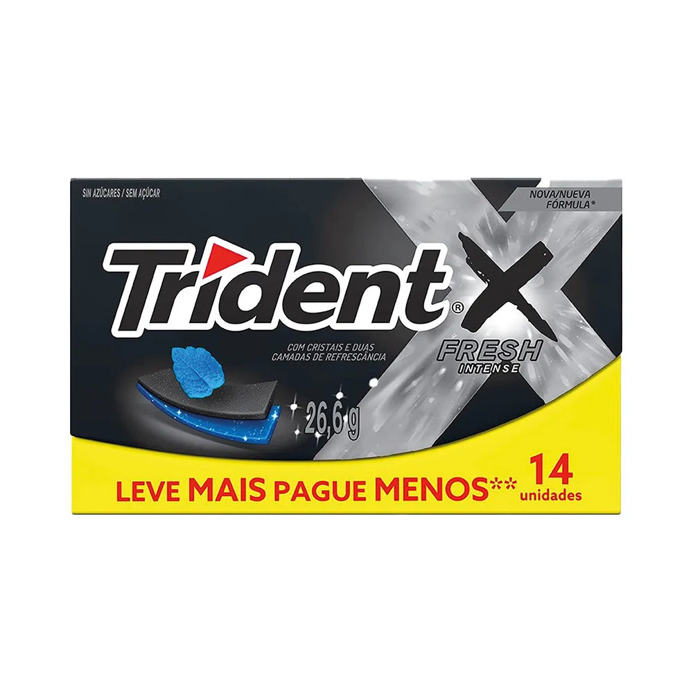 Chiclete Trident Xsenses Intense 26,6g Embalagem Econômica 14 Unidades