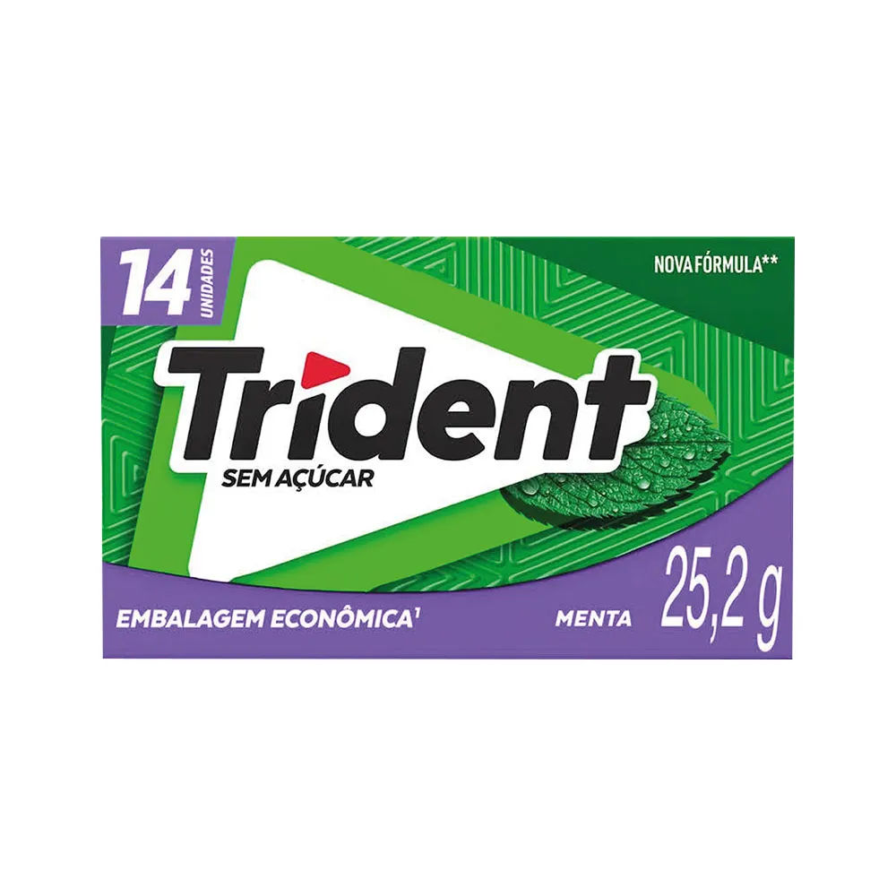 Chiclete Trident Menta 25,2g Embalagem Econômica 14 Unidades