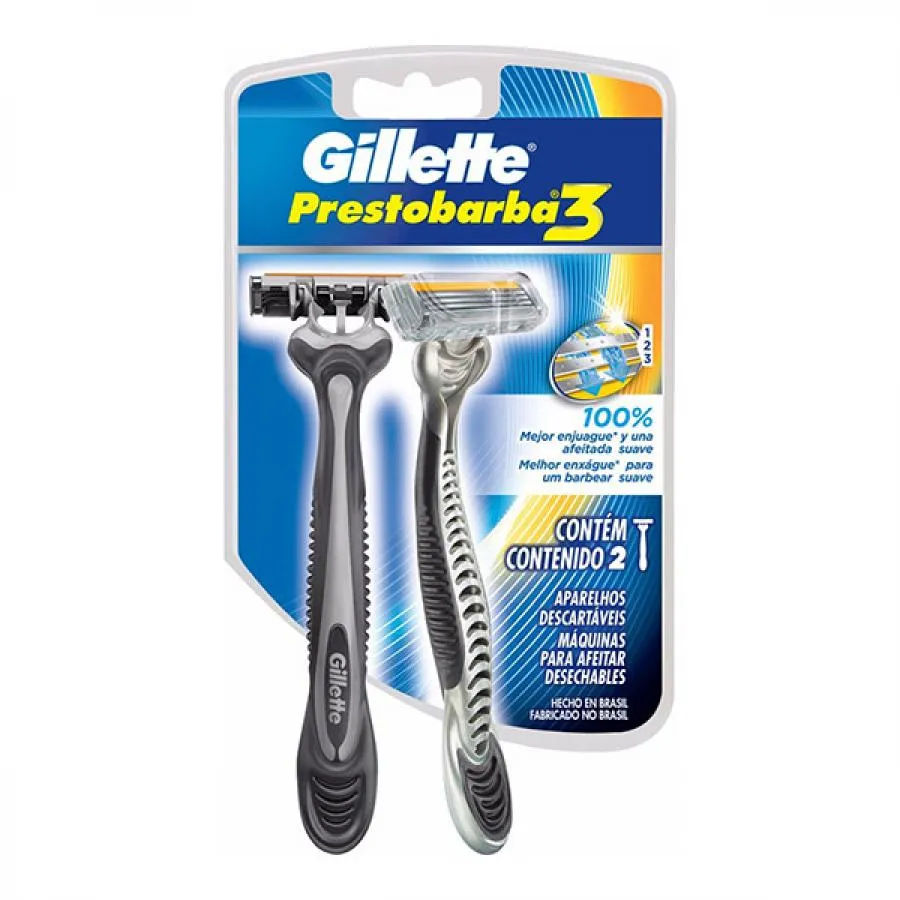 Aparelho Gillette Prestobarba 3 Com 2 Unidades