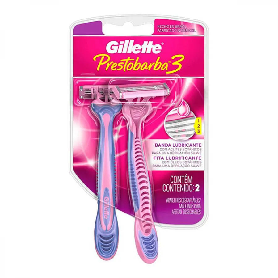 Aparelho Descartável para Depilar Gillette Prestobarba3 2 Unidades