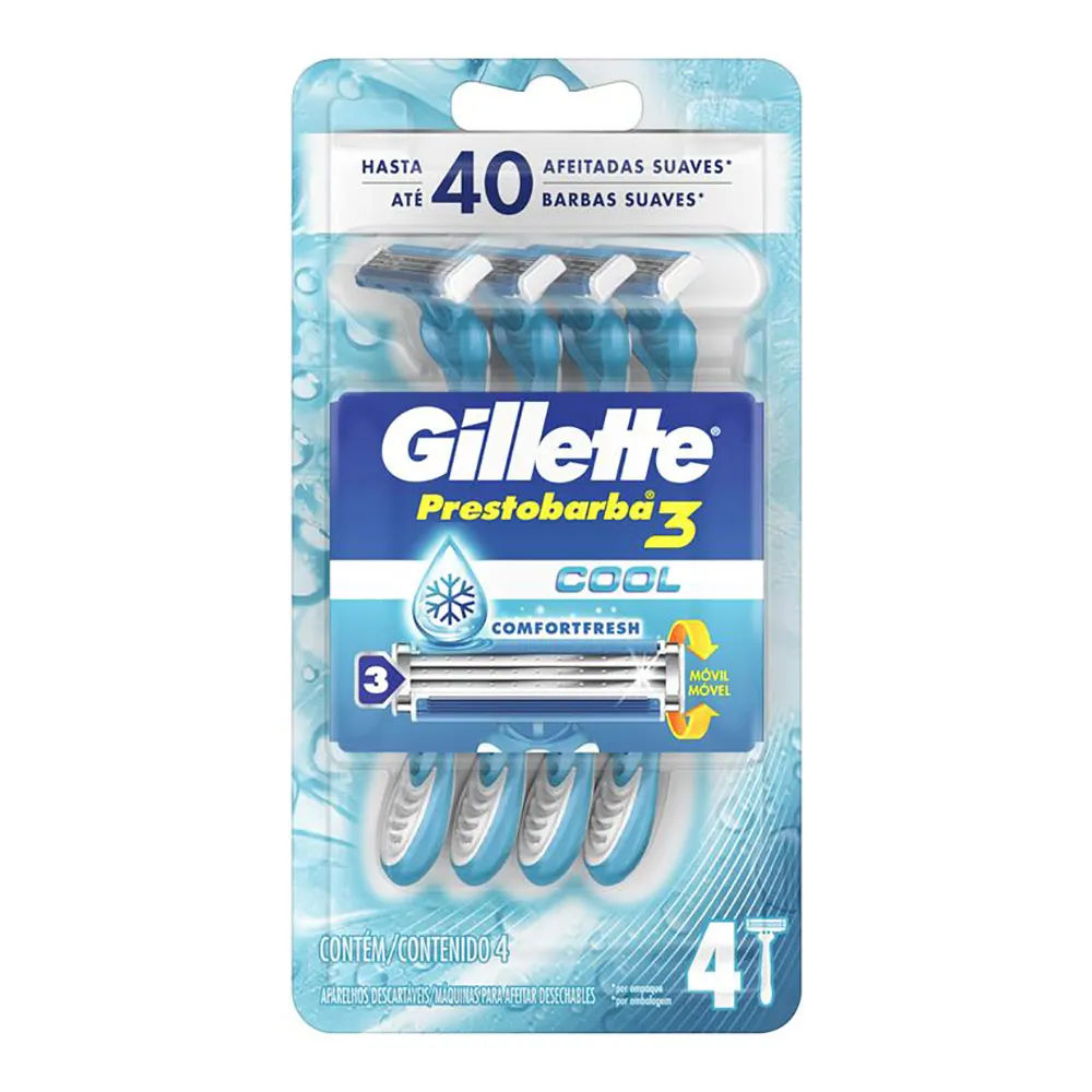 Aparelho Prestobarba Descartavel Com 4 Cool