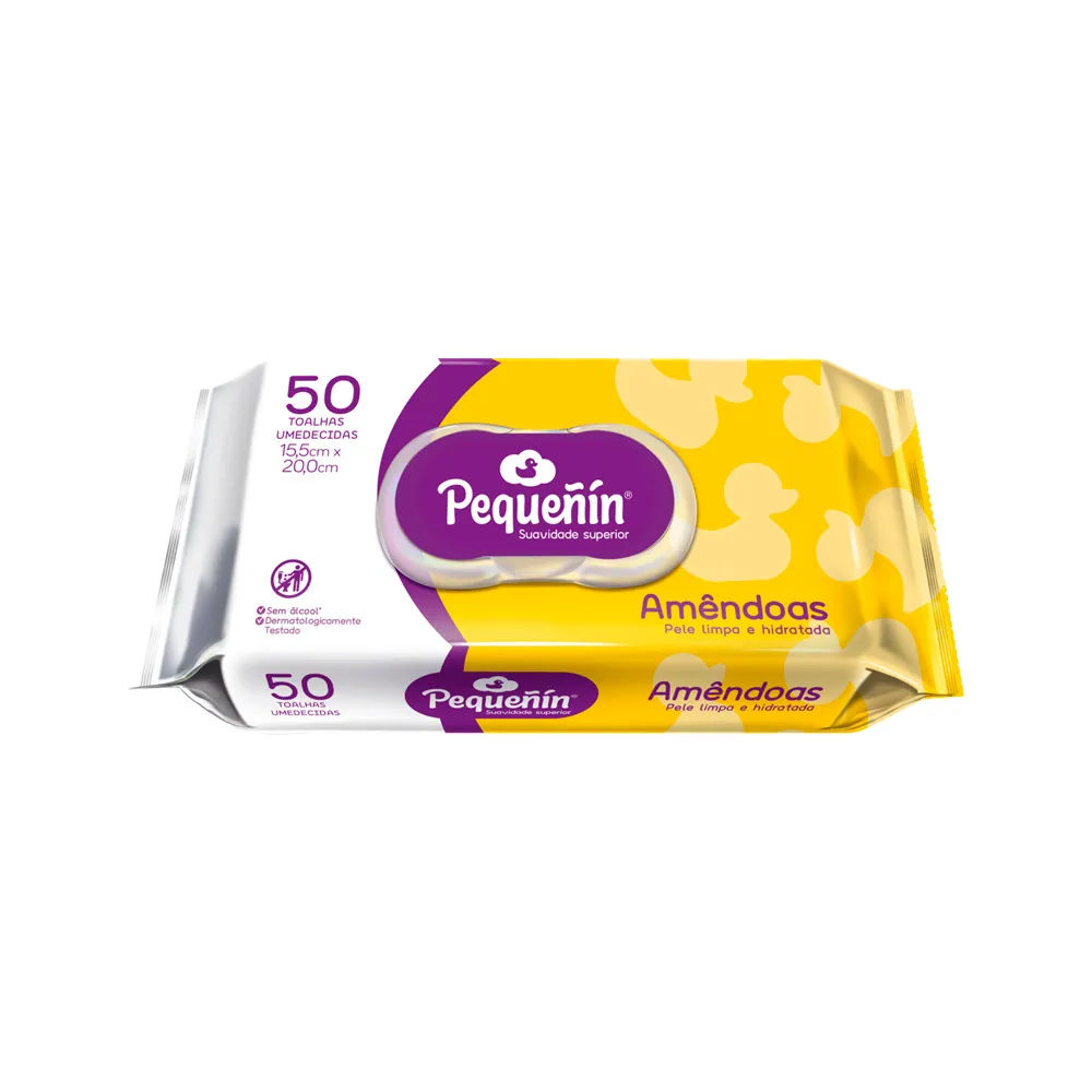 Lenços Umedecidos Pequeñín Amêndoas 50 Unidades