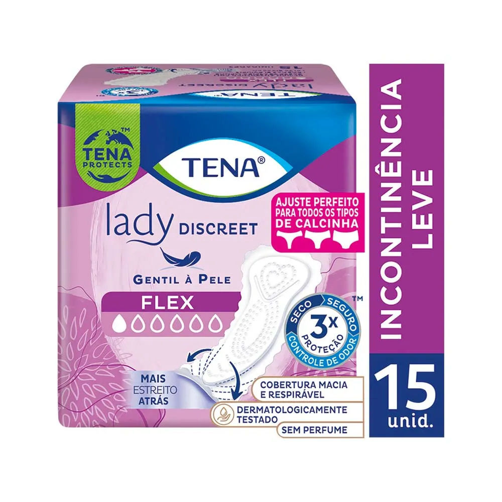 Protetor Diário Tena Lady Discreet Flex 15 Unidades
