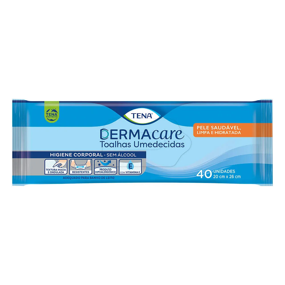 Toalha Umedecida Tena DermaCare Adulto 40 unidades