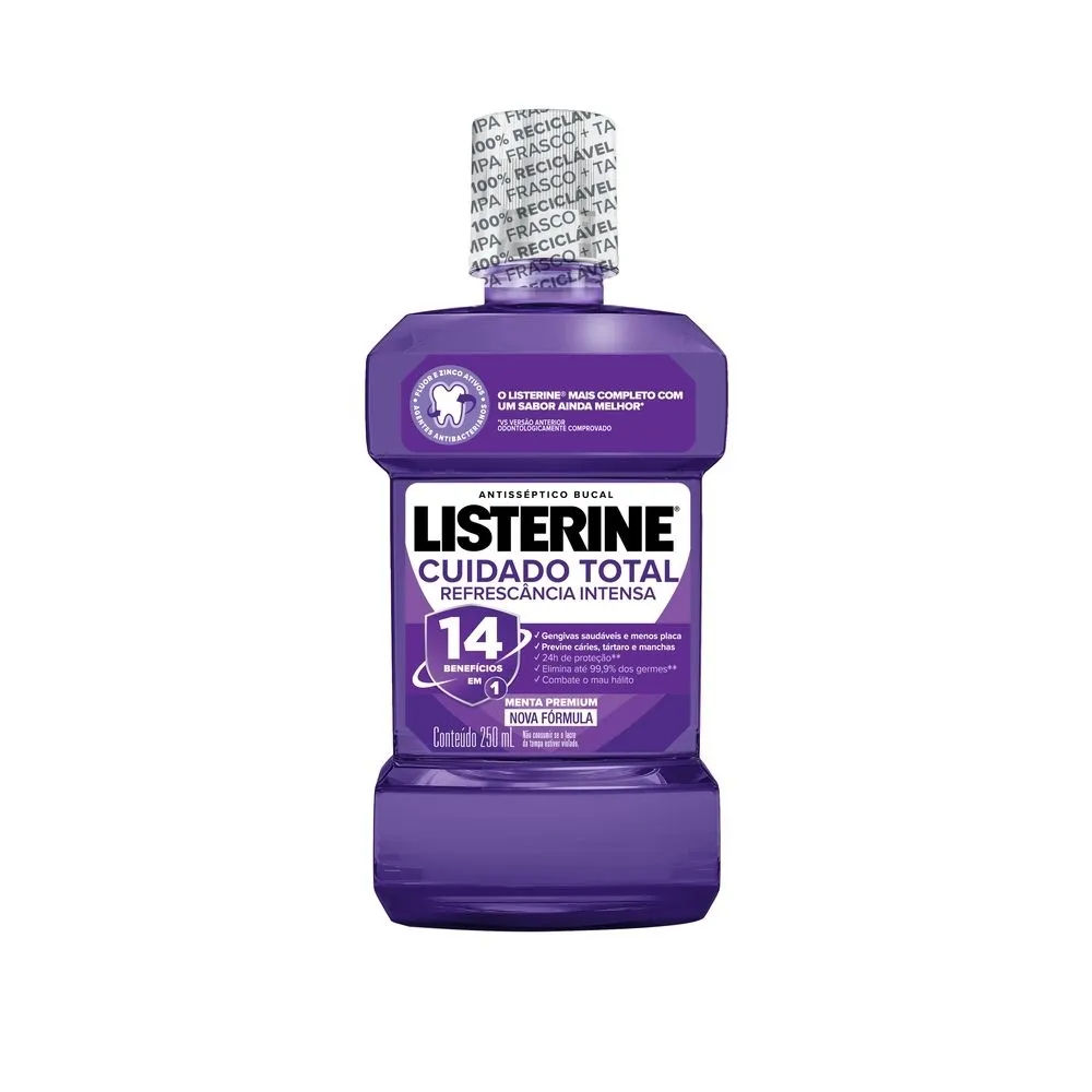 Antisséptico Bucal Listerine Cuidado Total Menta Premium 250ml
