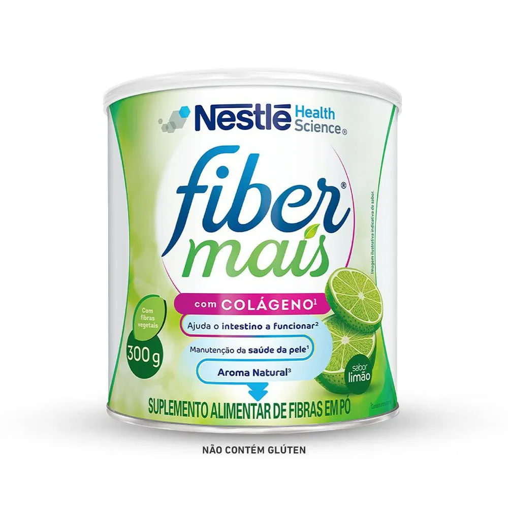 Suplemento Alimentar De Fibras Fibermais Colágeno Mix De Fibras Sabor  Limão 300g