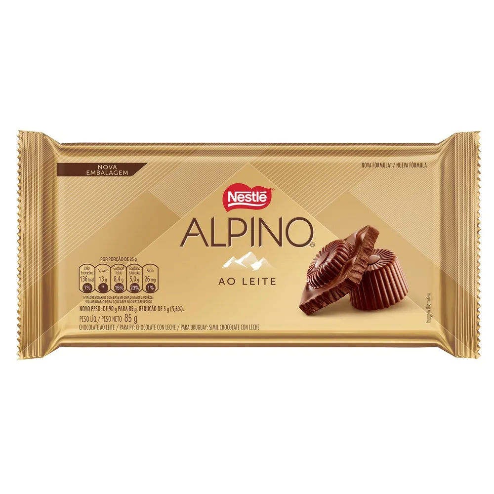 Chocolate Nestlé Ao Leite Alpino 85g
