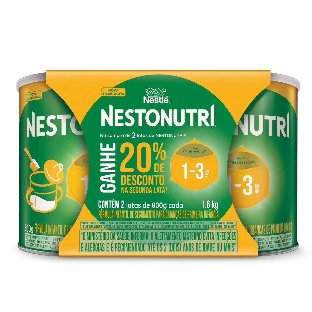 Fórmula Infantil Nestonutri Lata 2 Unidades 1,6kg