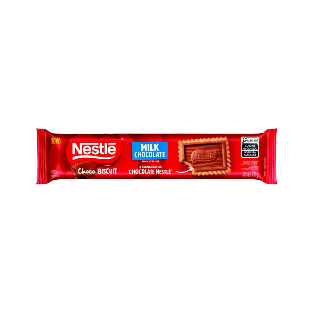 Biscoito Nestlé Choco Biscuit ao Leite 78g