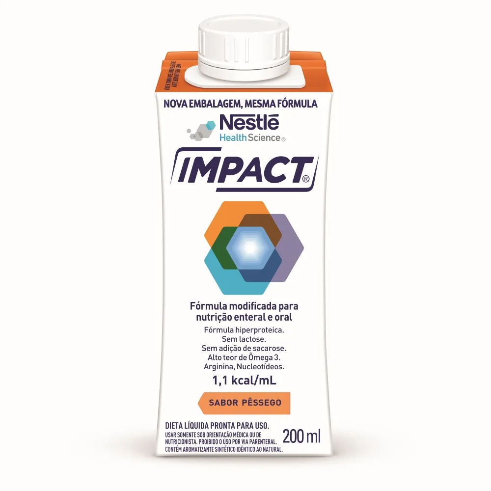 Fórmula Hiperproteica Nestle Pêssego Zero Lactose Impact  200ml
