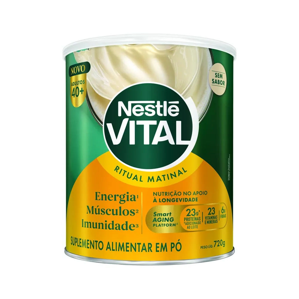Suplemento Alimentar Pó Sem Sabor Nestlé Vital Ritual Matinal 40+ 720g