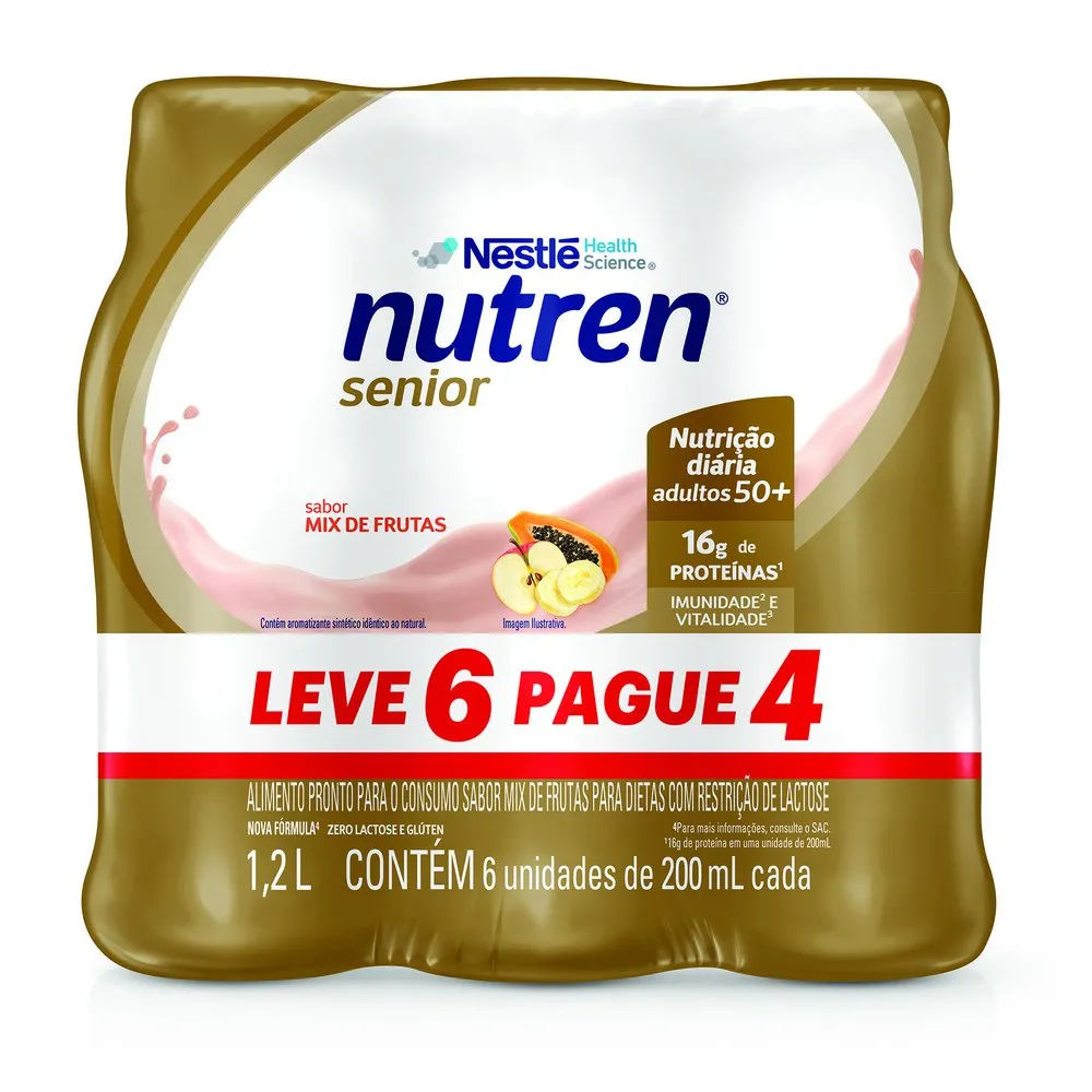 Complemento Alimentar Nutren Senior Mix De Frutas 200ml Leve 6 Pague 4