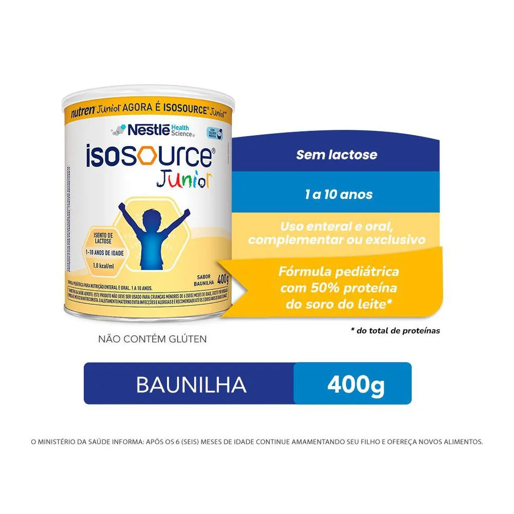 Nutricao Enteral Isosource Junior Baunilha 400g