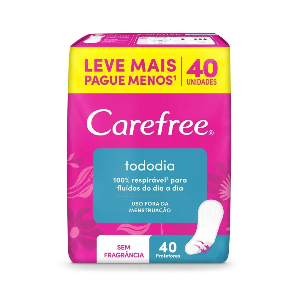 Protetor Diário Carefree Brisa sem Perfume Econômico 40 Unidades