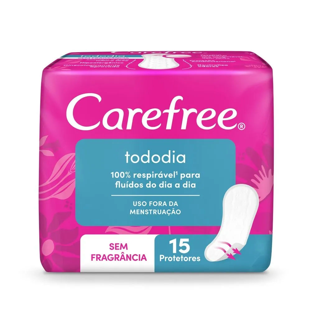Absorvente Carefree Todo Dia sem Perfume 15 Unidades