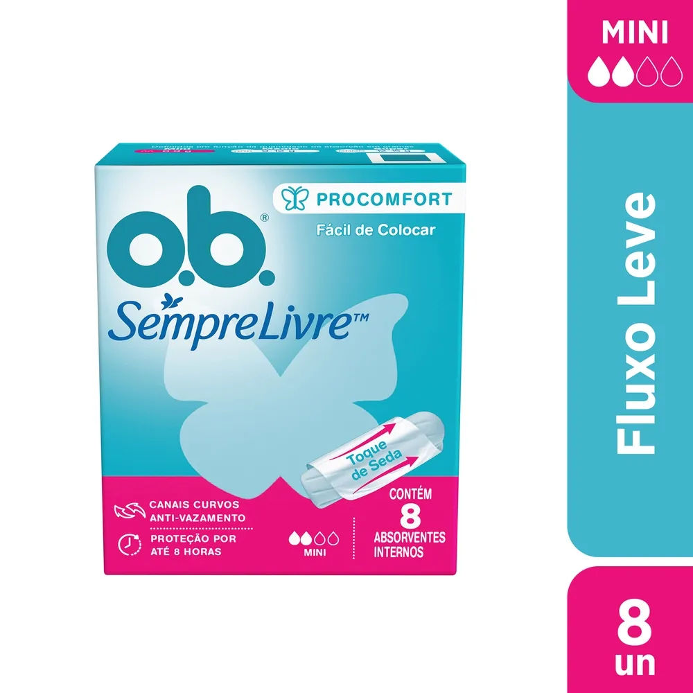 Absorvente Interno O B  ProComfort Mini 8 Unidades
