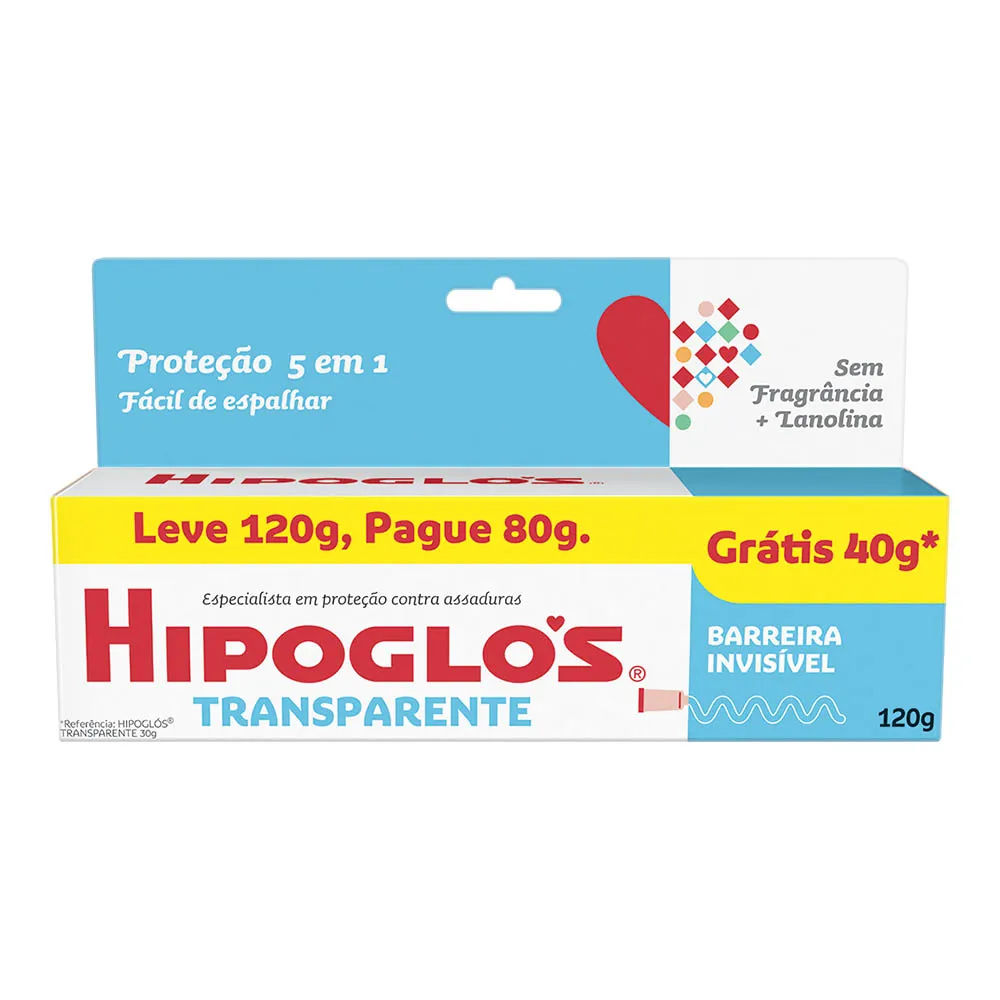 Hipoglós Transparente Creme Preventivo De Assaduras, Leve 120g, Pague 80g