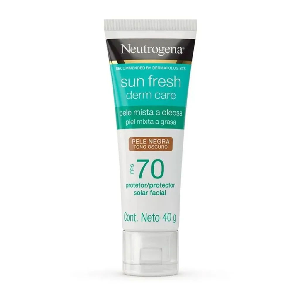 Protetor Solar Facial Neutrogena Sun Fresh Derm Care Fps70 Pele Negra  40g