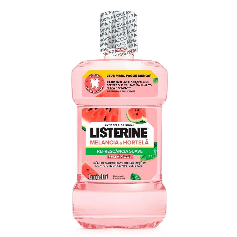 Enxaguante Bucal Listerine Melancia e Hortelã 500ml
