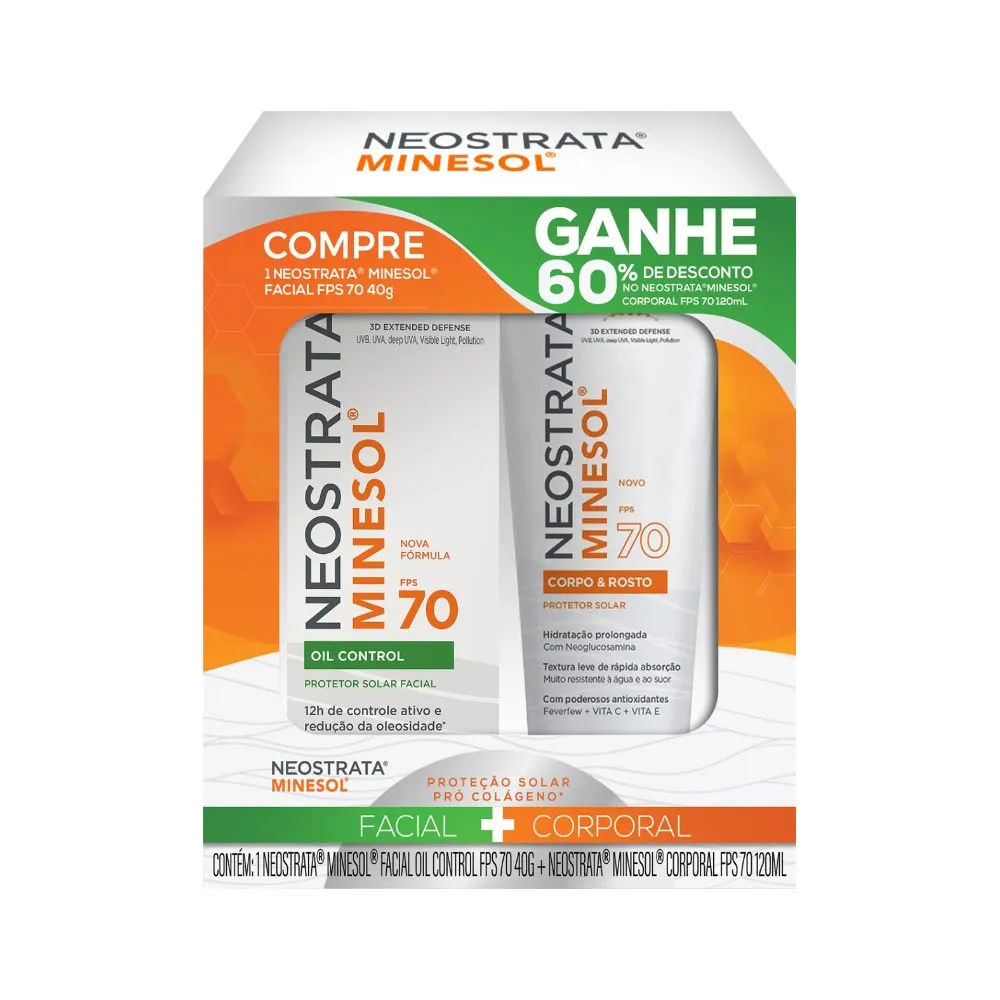 Kit Neostrata Minesol FPS 70 40g + 60% Desconto Corporal FPS 7 120ml