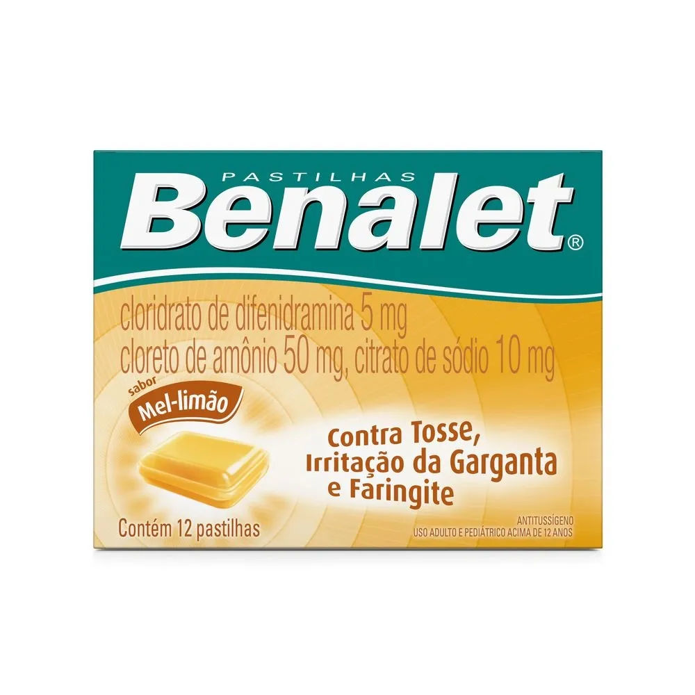 Benalet Pastilhas Mel e Limão 12 Unidades J&J