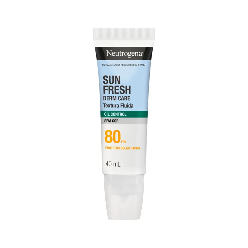 Protetor Solar Neutrogena Facial Toque Seco FPS 80 Sun Fresh Derm Care Oil Control 40ml