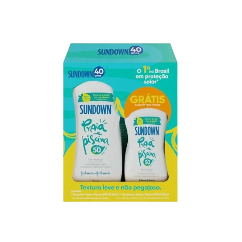 Kit Protetor Solar Sundown FPS 50 Praia e Piscina 200ml + Protetor Solar FPS 50 100ml