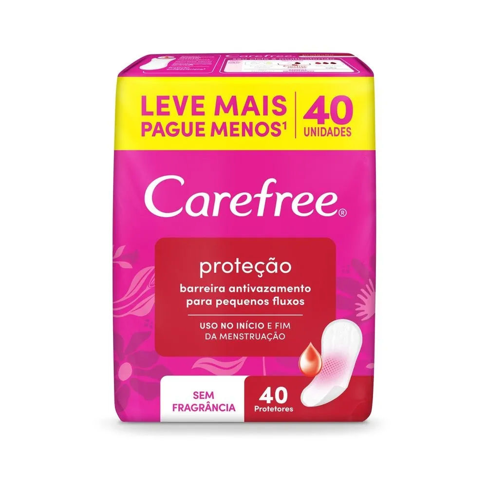 Protetor Diario Carefree Protecao Sem Fragrancia 40 Unidades