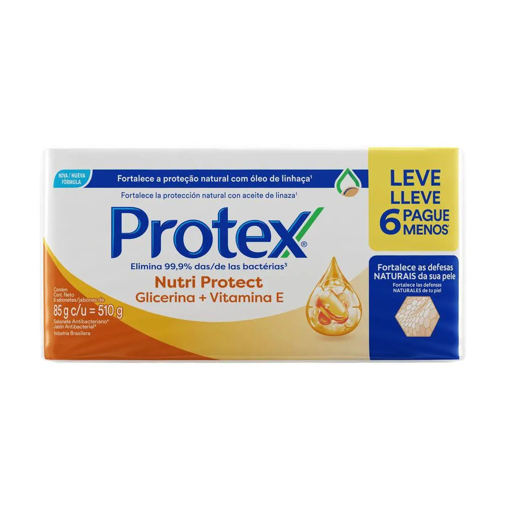 Sabonete em Barra Protex Nutri Protect Vitamina E 85g 6 unidades