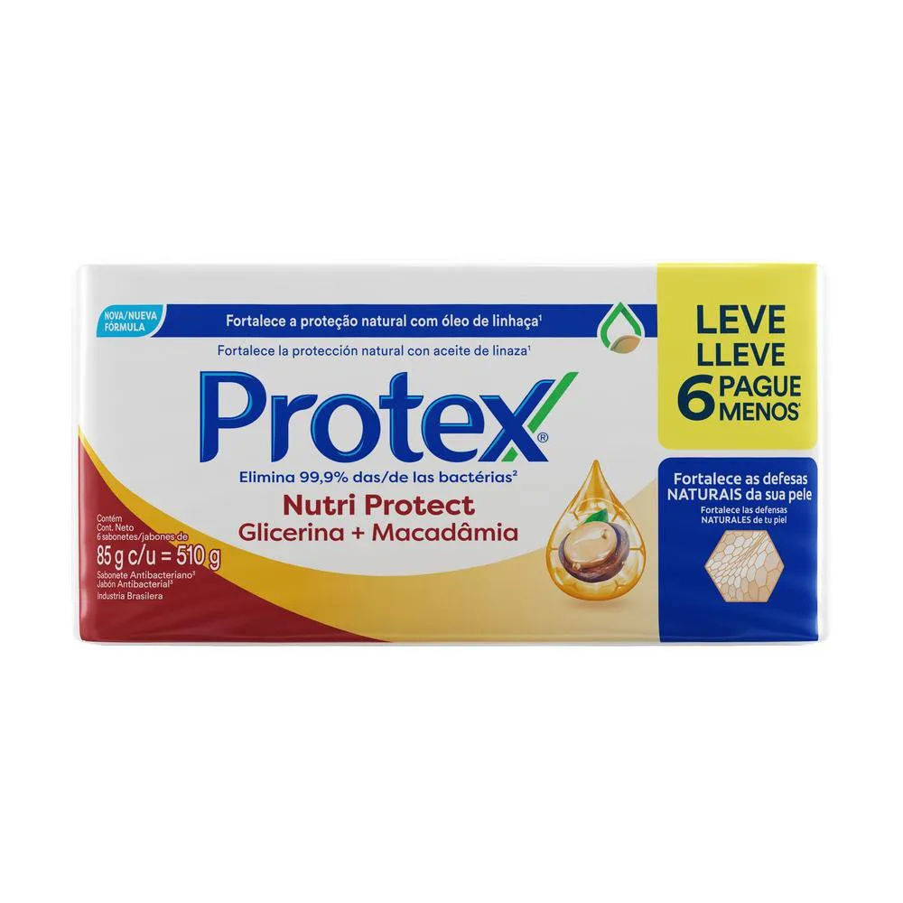 Sabonete em Barra Protex Nutri Protect Macadâmia + Glicerina 6x85g