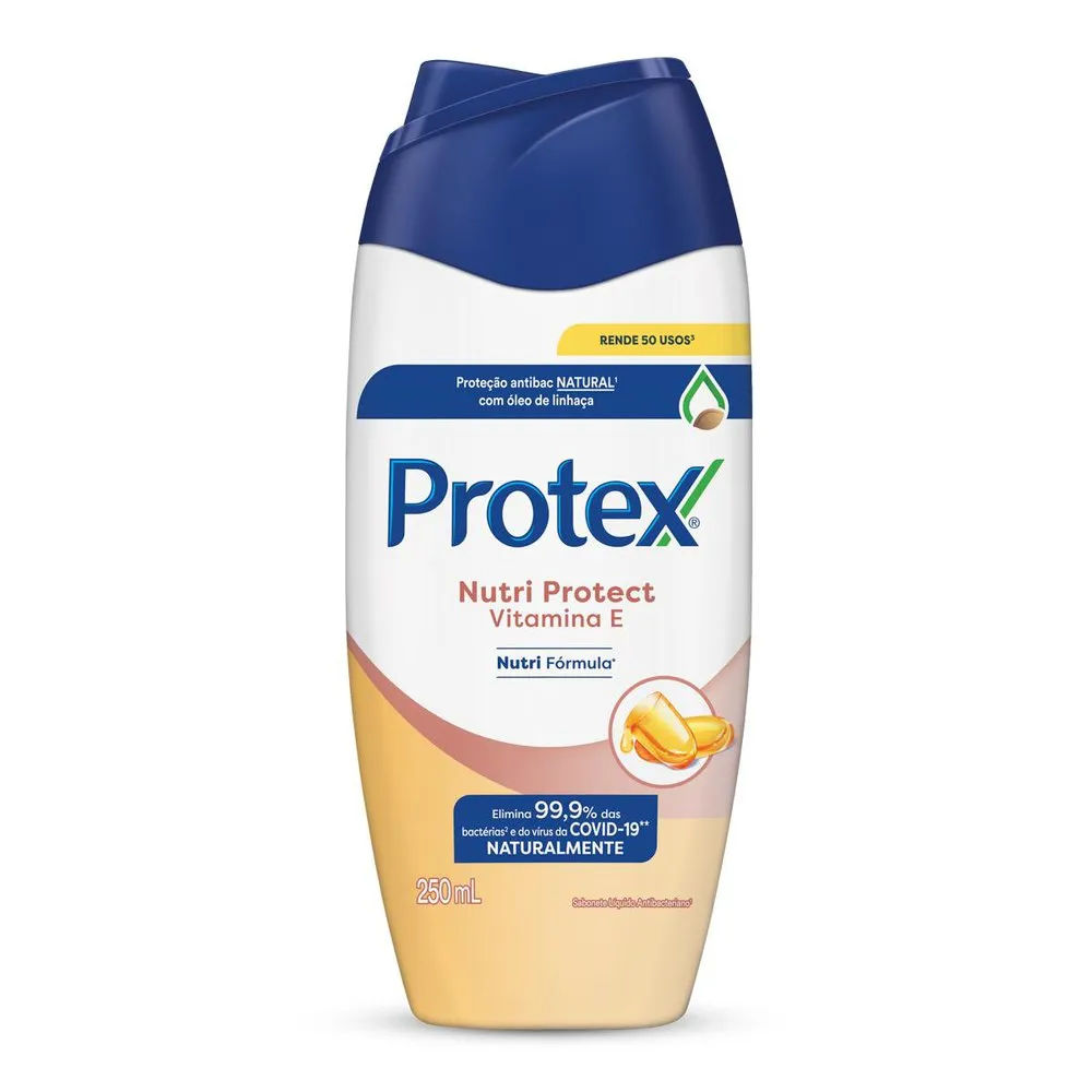 Sabonete Líquido Antibacteriano Para Corpo Protex Nutri Protect Vitamina 250ml