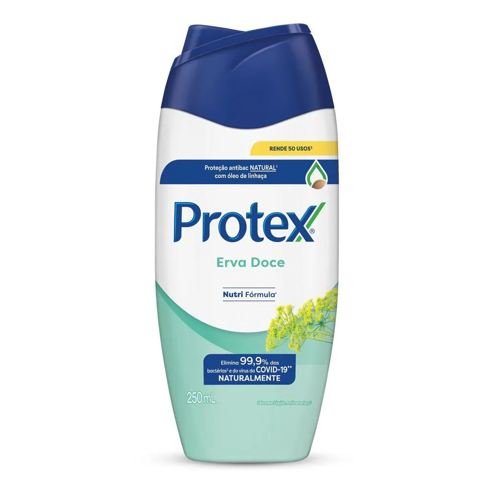 Sabonete Líquido Antibacteriano Para Corpo Protex Erva Doce 250ml